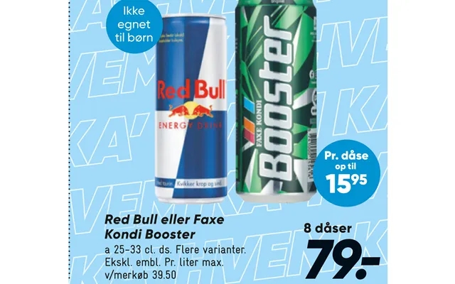 Red Bull Eller Faxe Kondi Booster 8 Dåser product image