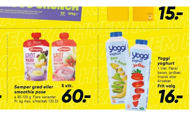 Semper porridge or yoggi yogurt product image