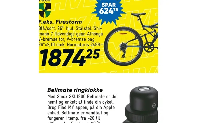 V-bremse For, V-bremse Bag.med Sinox Sxl1900 Bellmate Er Det Nemt Og Enkelt At Finde Din Cykel product image