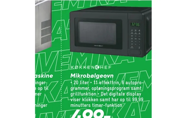 Programs, optøningsprogram and minute timer function product image