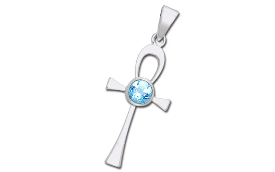 Ankh cross with blue topaz - u chain