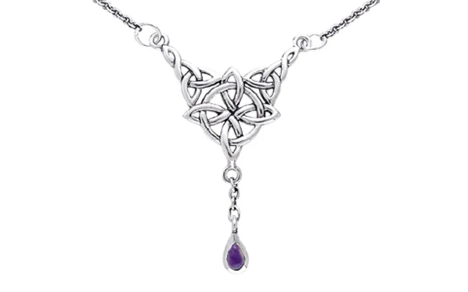 Necklace with celtic wheel of life past, the laws amethyst