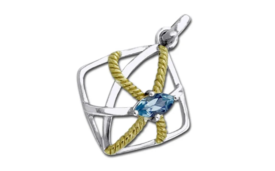 Pendant with blue topas - 32mm