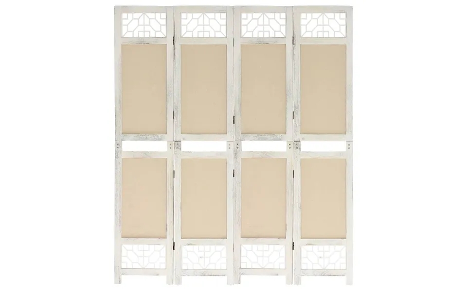 4-Panels room divider 140x165 cm fabric cream