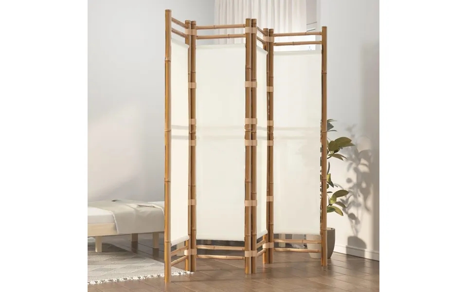 4-Panels room divider 160 cm foldable bamboo past, the laws canvas