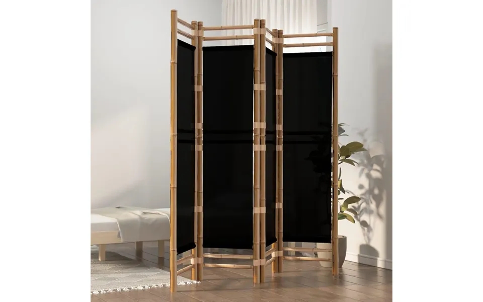 4-panels Room Divider 160 Cm Foldable Bamboo Past, The Laws Canvas