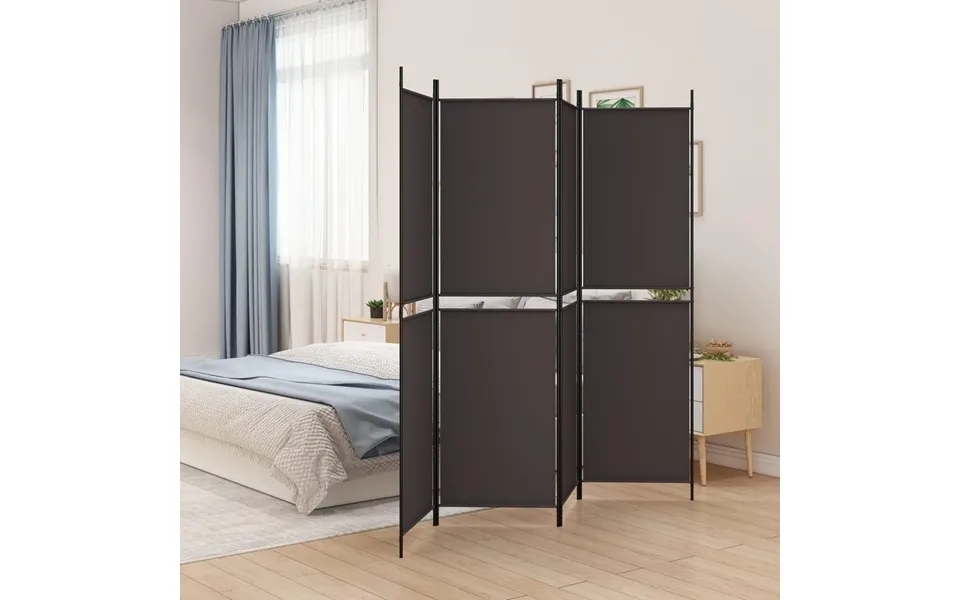 4-Panels room divider 200x200 cm fabric brown
