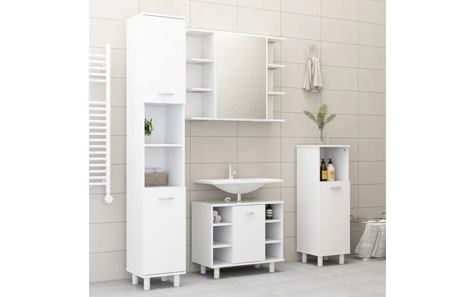 Bathroom cabinet 30x30x179 cm particleboard white
