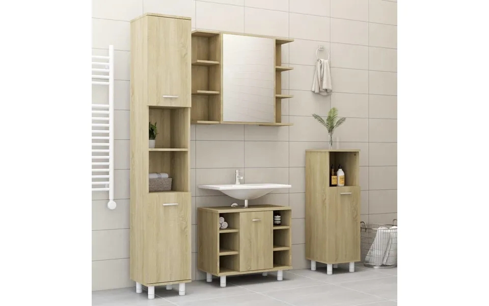 Bathroom cabinet 30x30x179 cm particleboard sonoma oak