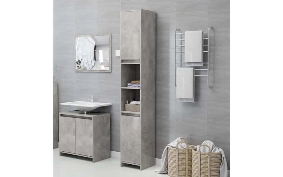 Bathroom cabinet 30x30x183,5 cm particleboard concrete gray