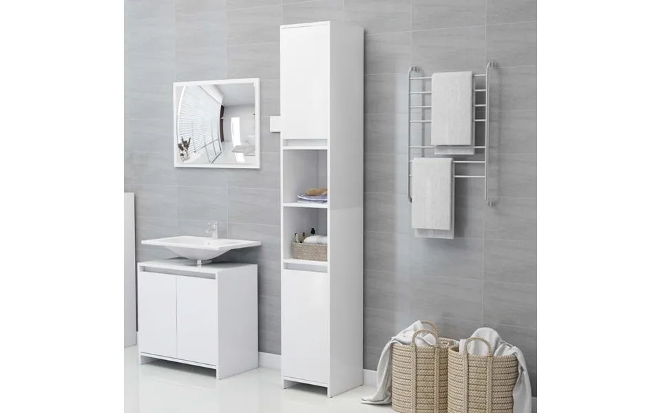 Bathroom Cabinet 30x30x183,5 Cm Particleboard White