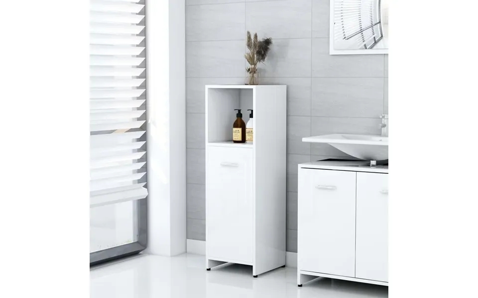 Bathroom cabinet 30x30x95 cm designed wood white high gloss