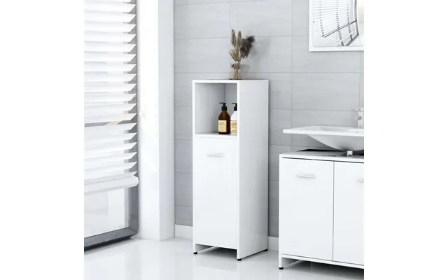 Badeværelsesskab 30x30x95 Cm Konstrueret Træ Hvid Højglans product image