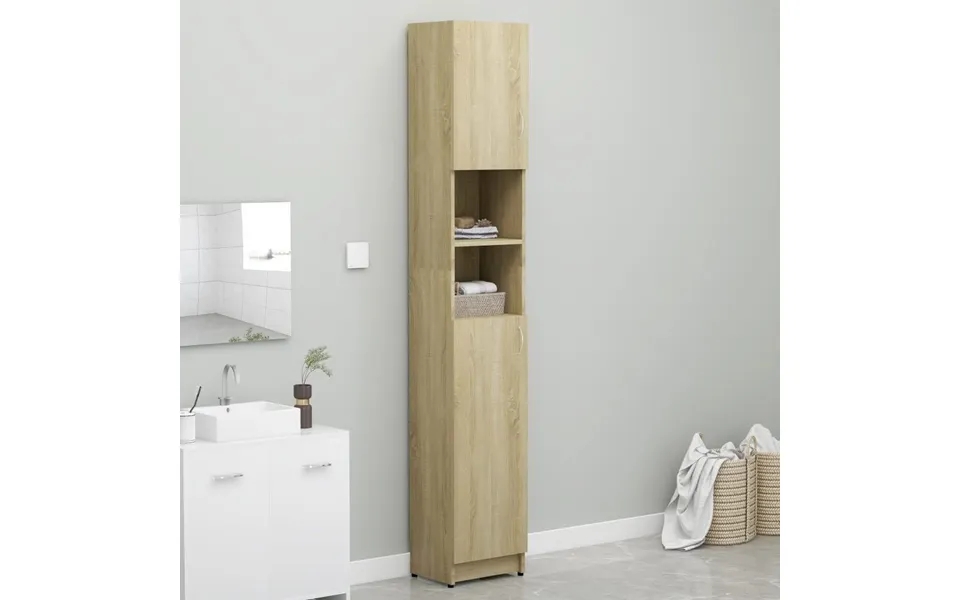 Bathroom cabinet 32x25,5x190 cm designed wood sonoma oak