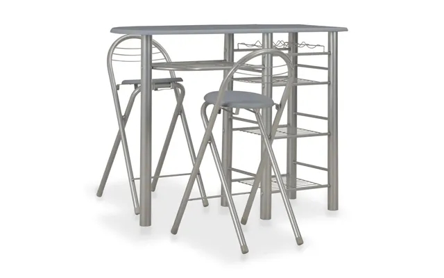 Barsæt 3 parts with shelves wood past, the laws steel gray product image