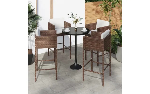 Bar stools 4 paragraph. With cushions poly brown product image