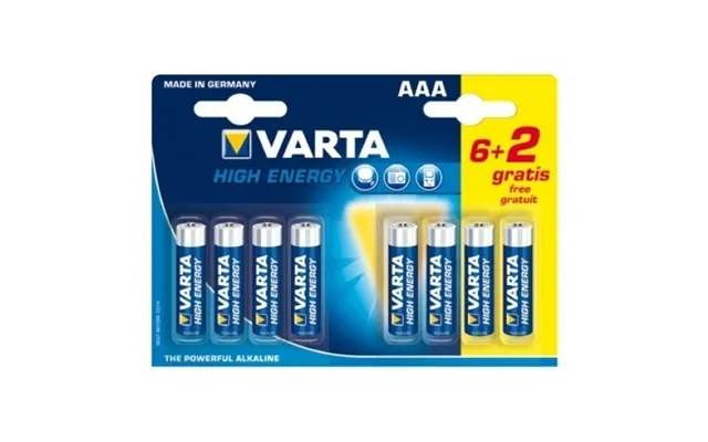 Batteri Varta Lr6 Aaa 1,5v High Energy 8 Stk product image
