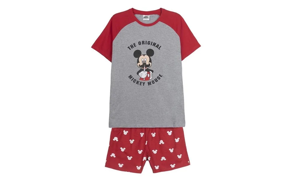 Børnepyjamasser Mickey Mouse Rød Voksne Mænd Grå S