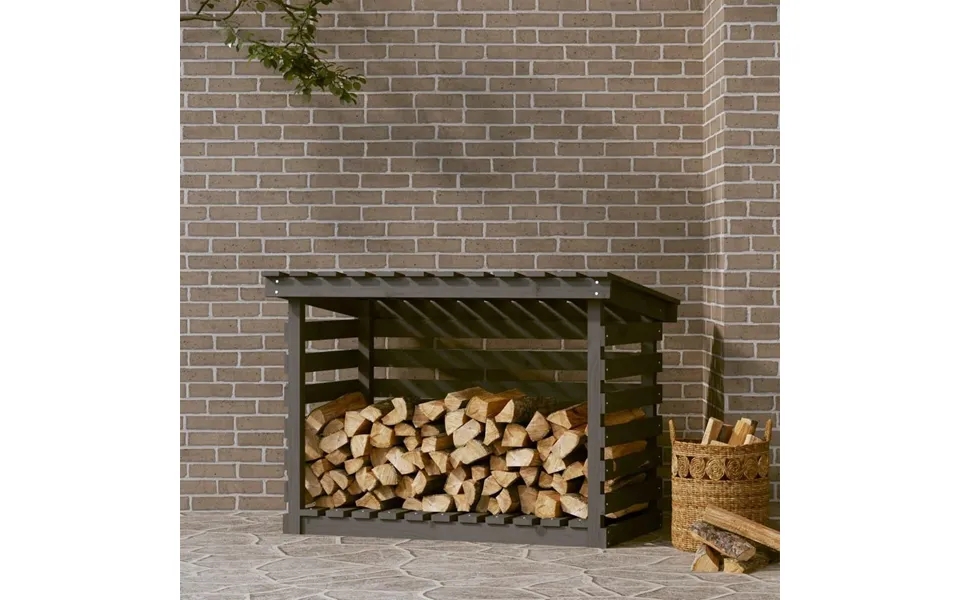 Firewood rack 108x73x79 cm massively pine gray