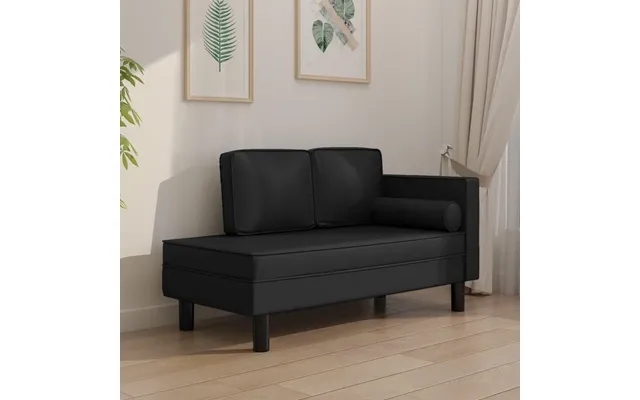 Chaise with cushions past, the laws holsteins imitation leather black product image