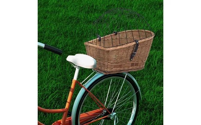 Bicycle basket with layer to steering 55x31x36 cm natural willow product image