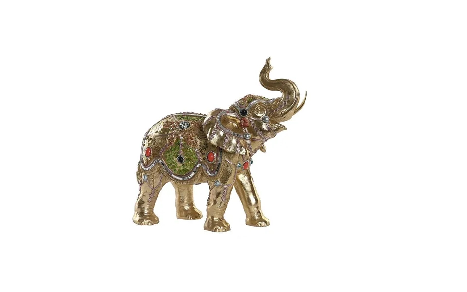 Dekorativ Figur 33 X 15,5 X 31 Cm Elefant Gylden Kolonistil