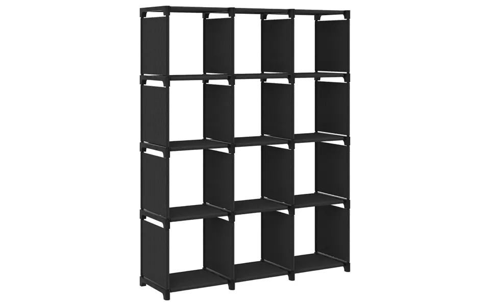 Display rack with 12 cube-shaped space 103x30x141 cm fabric black