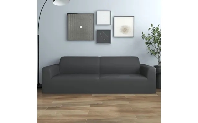 Elastisk 3-personers Sofabetræk Polyesterjersey Antracitgrå product image