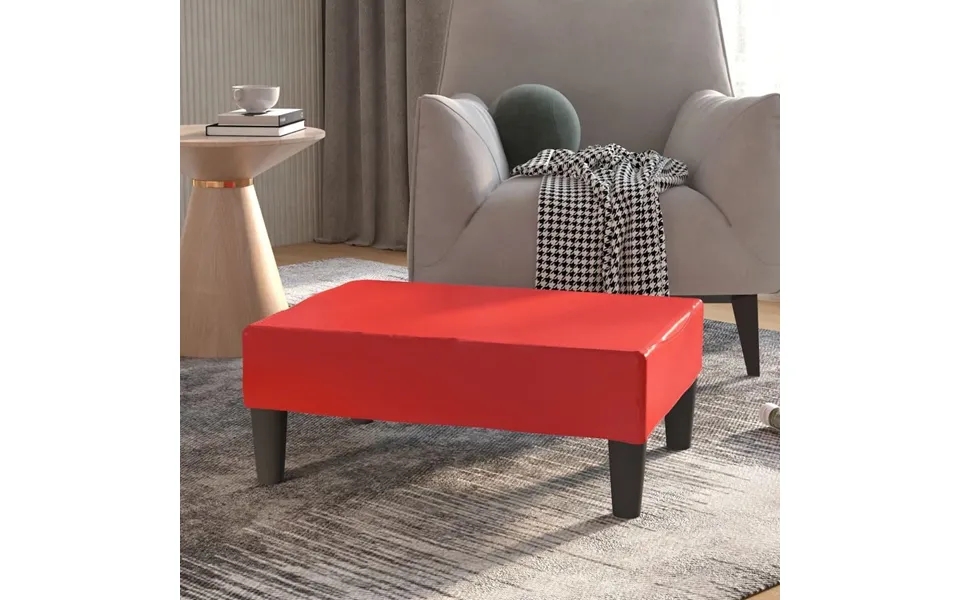 Footstool 78x56x32 cm imitation leather red
