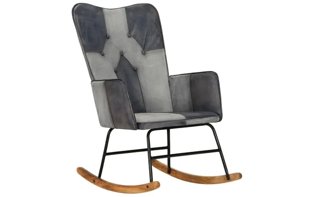 Rocking chair genuine leather past, the laws canvas gray product image