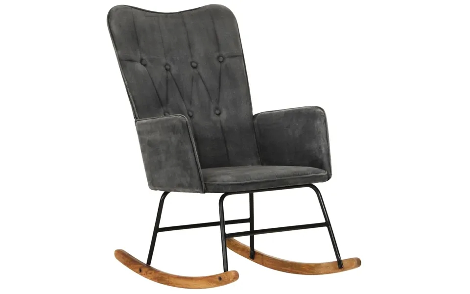 Rocking chair vintagelærred black