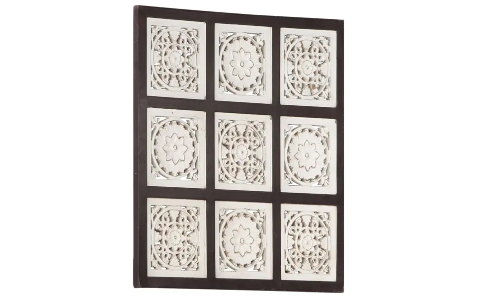 Hand cut wall panel 60x60x1,5 cm mdf brown past, the laws white