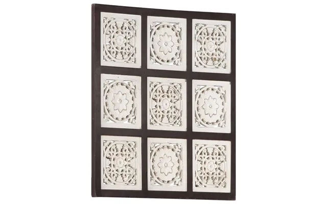 Hand cut wall panel 60x60x1,5 cm mdf brown past, the laws white product image