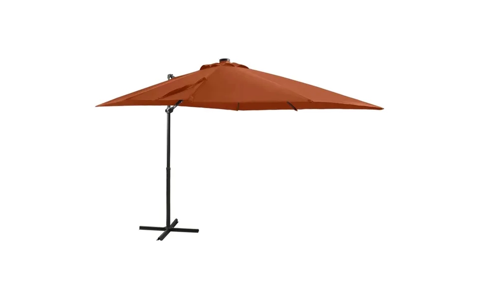 Hang parasol with rod led light 250 cm terracotta