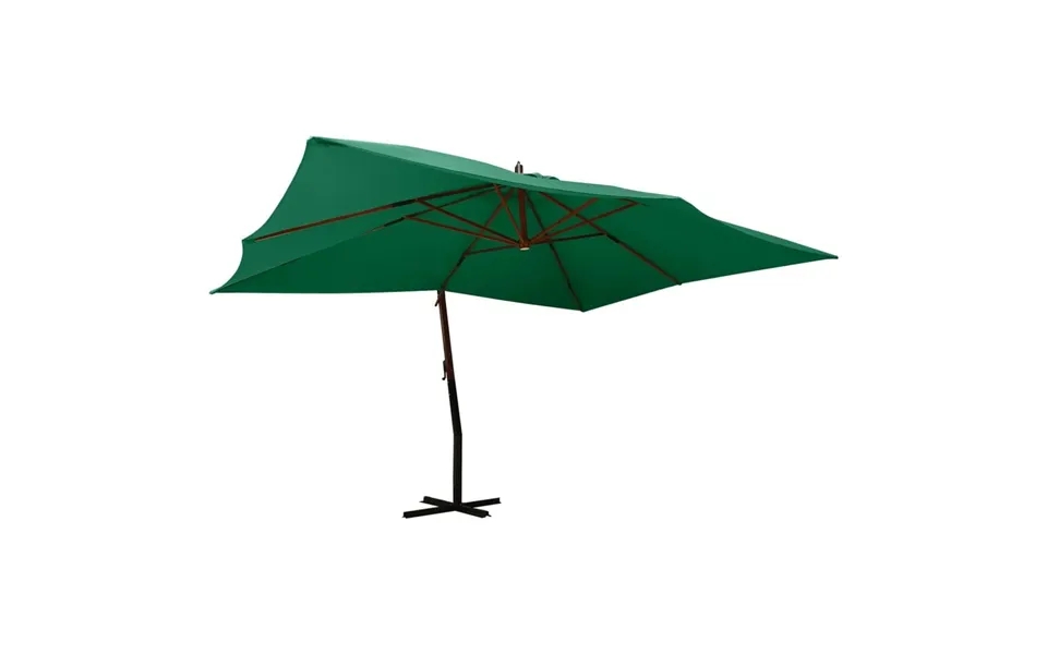 Hang parasol with wooden rod 400x300 cm green