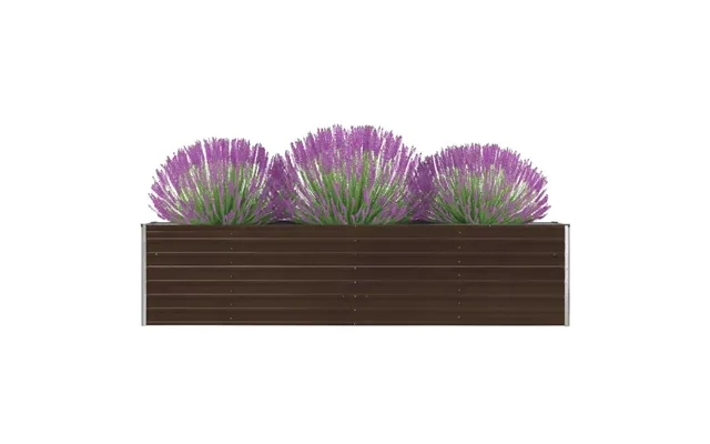Highlighted garden bed 320 x 40 x 77 cm galvanized steel brown product image