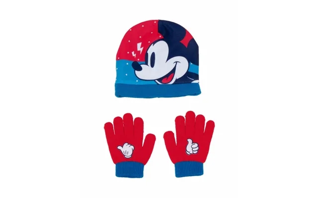 Hat & mittens mickey mouseover happy smiles blue red product image