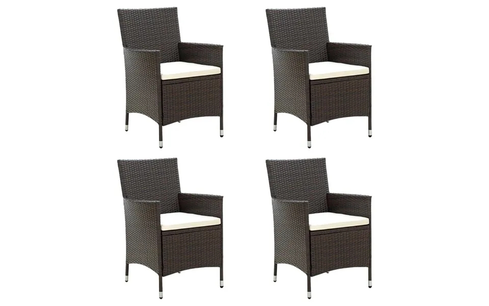 Garden chairs with cushions 4 paragraph. Poly brown