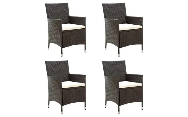 Garden chairs with cushions 4 paragraph. Poly brown product image