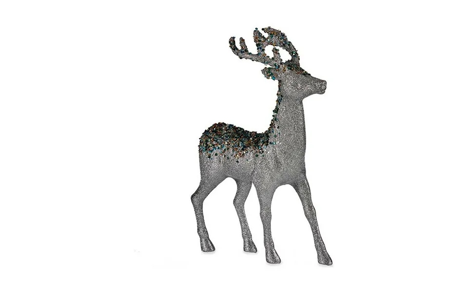 Decor medium reindeer 15 x 45 x 30 cm silver blue golden plastic
