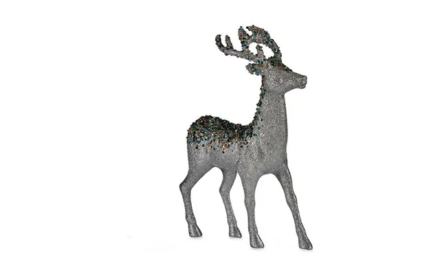 Decor medium reindeer 15 x 45 x 30 cm silver blue golden plastic product image