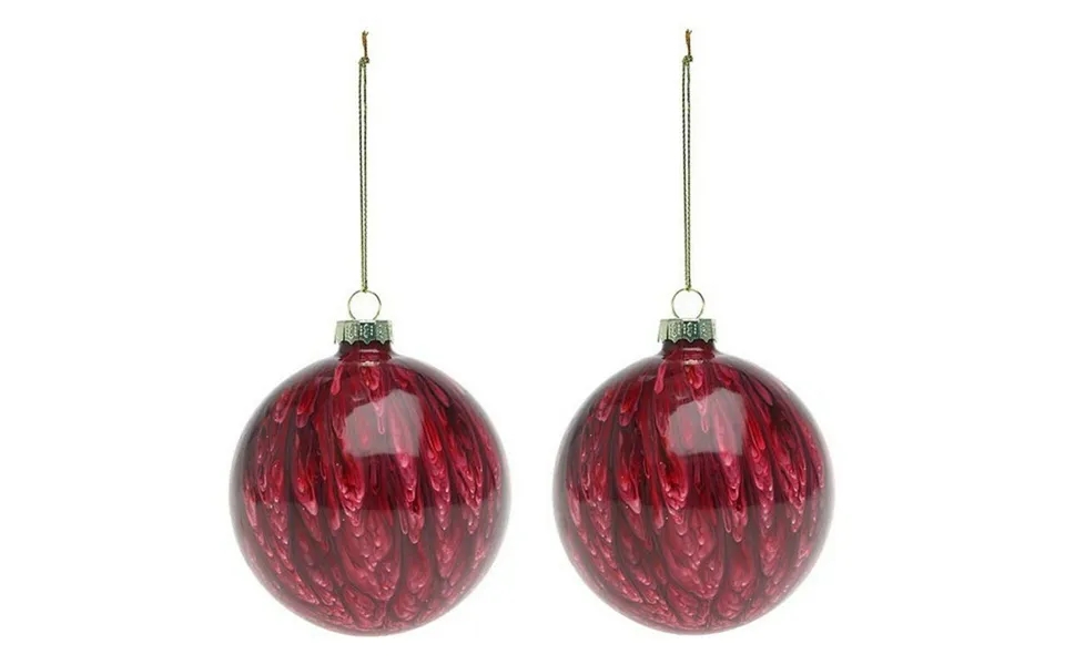 Christmas balls 2 paragraph 113572 brown red 8 cm 2 devices brown