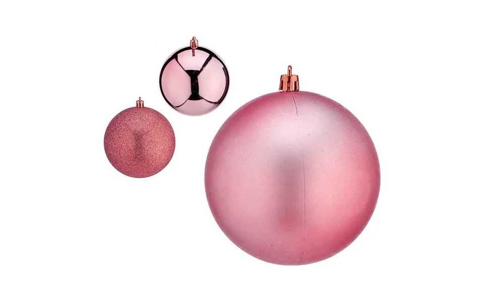 Julekugler Ø 12 Cm 6 Enheder Pink Plastik