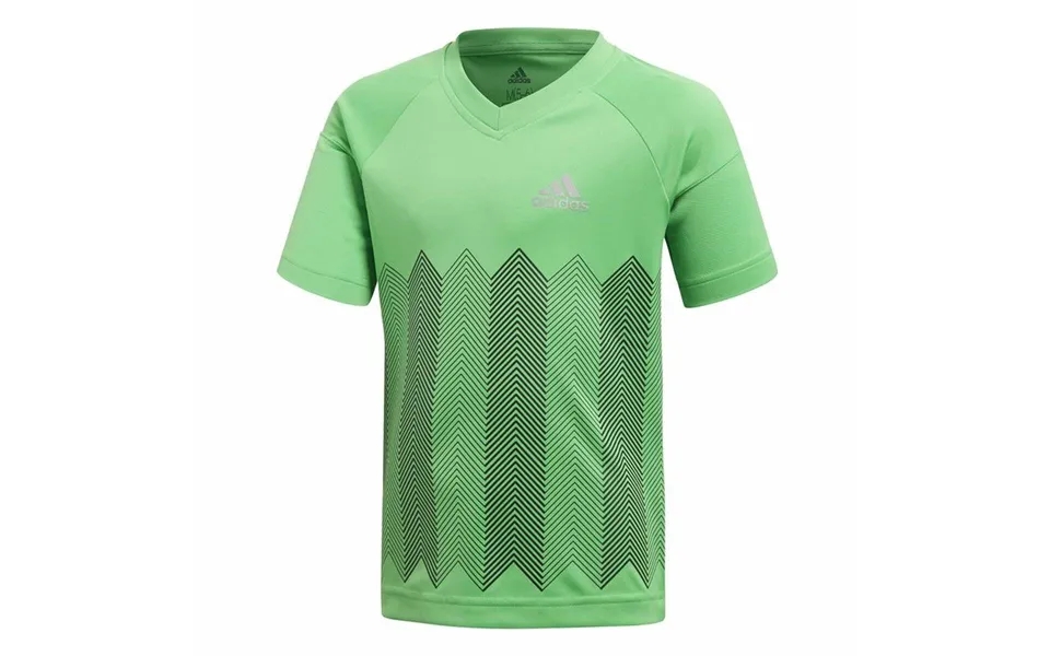 Short sleeve football shirt to children adidas light green 5-6 year