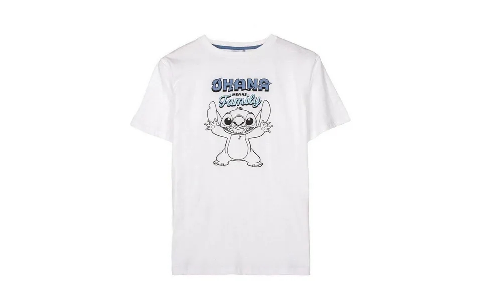 Kortærmet T-shirt Til Mænd Stitch Hvid Xl