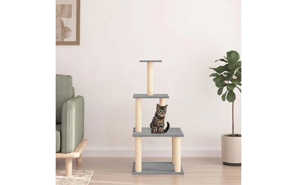 Scratching Post With Sisalstolper 111 Cm Light Gray