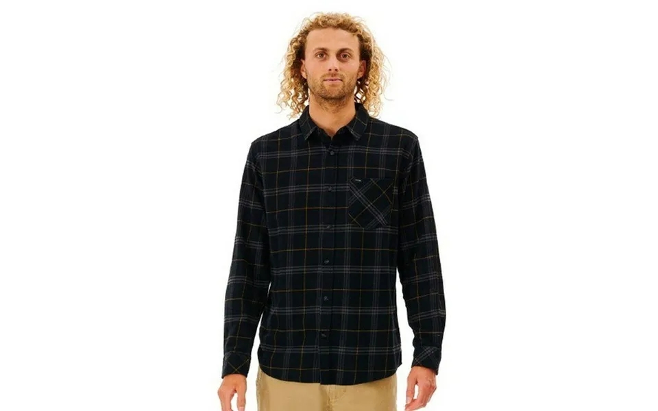 Long-sleeved hoodie to men rip curl checked in flannel franela black xl