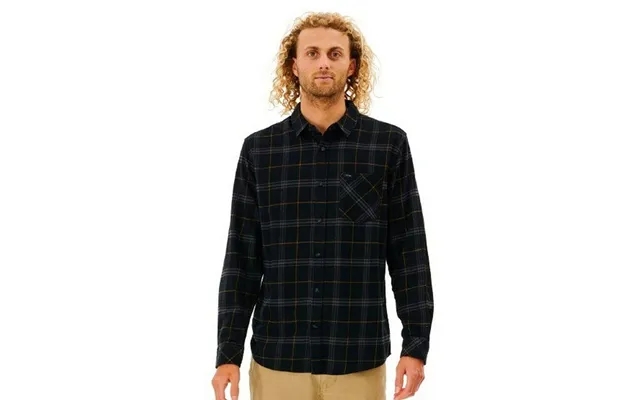 Long-sleeved hoodie to men rip curl checked in flannel franela black xl product image