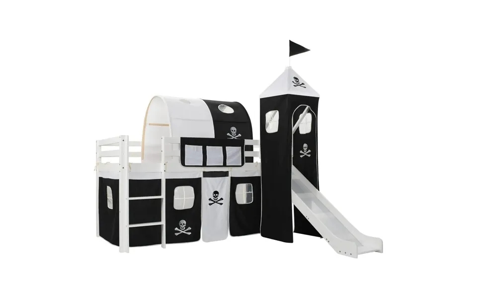 Loft bed to children with slide past, the laws increase pine 97 x 208 cm