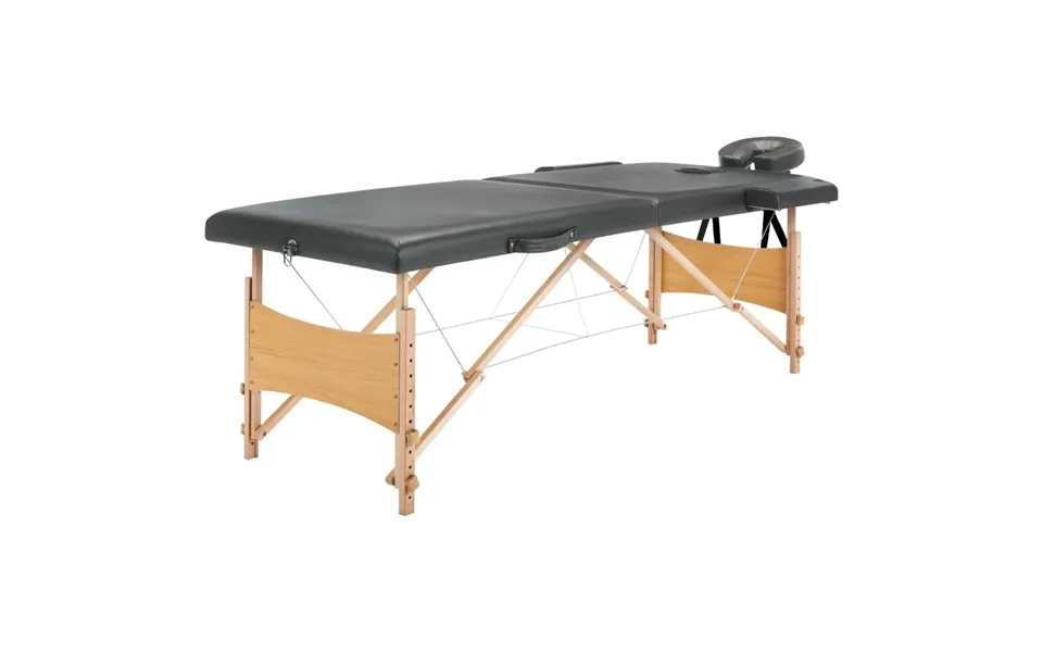 Massagebord Med 2 Zoner Træstel Antracitgrå 186 X 68 Cm